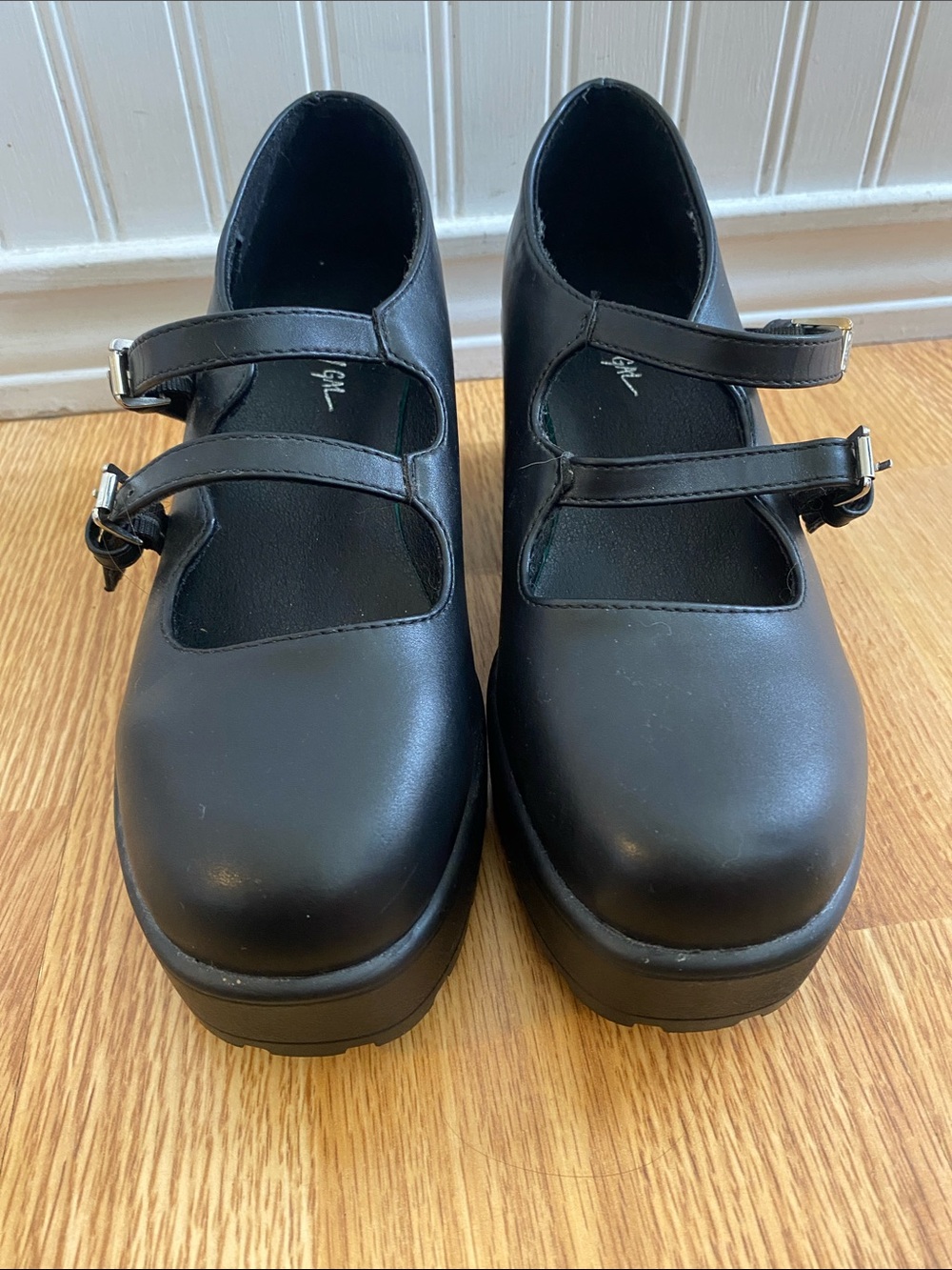 Black Platform Mary Jane Heels with Buckle Straps - Picture 4 of 5